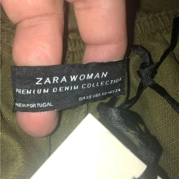 5/$25 
Zara Women Romper Khaki Army Green XS  Ruffle On/Off Shoulder Lyocell - Picture 2 of 7